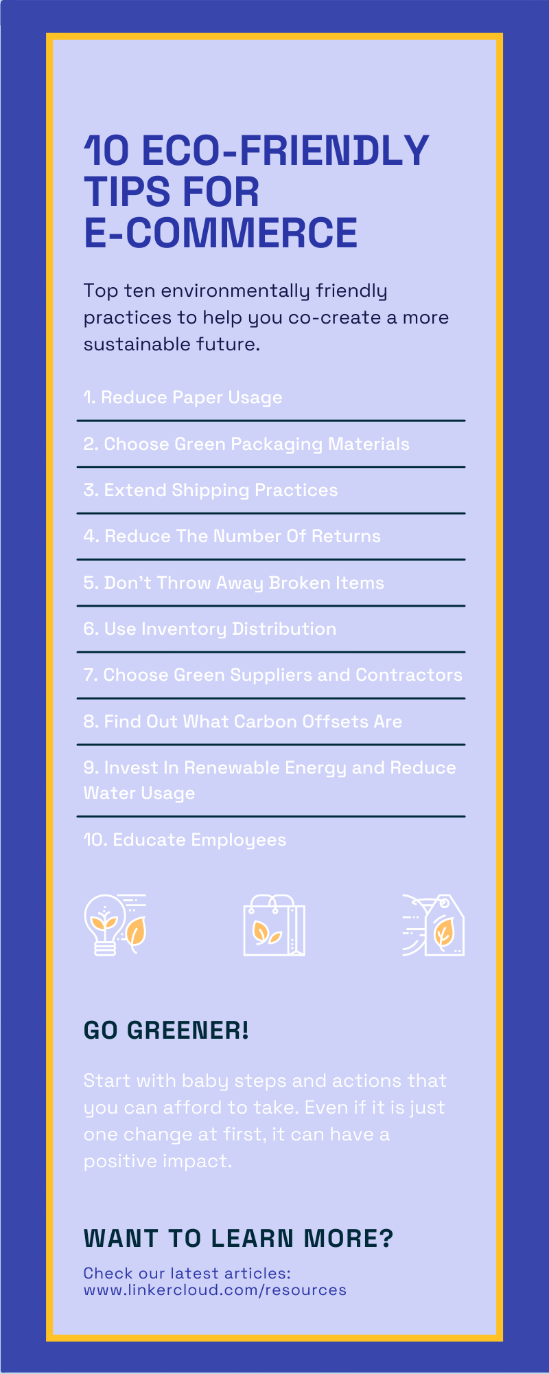 10 eco friendly tips for ecommerce: infographic with checklist.