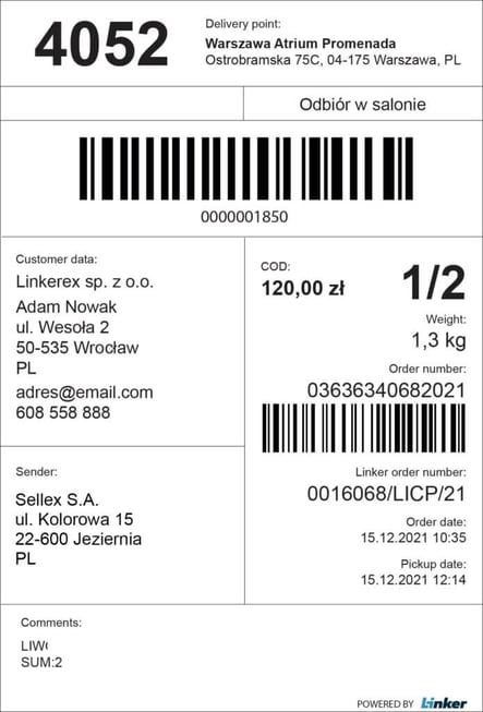 ecommerce fulfillment label