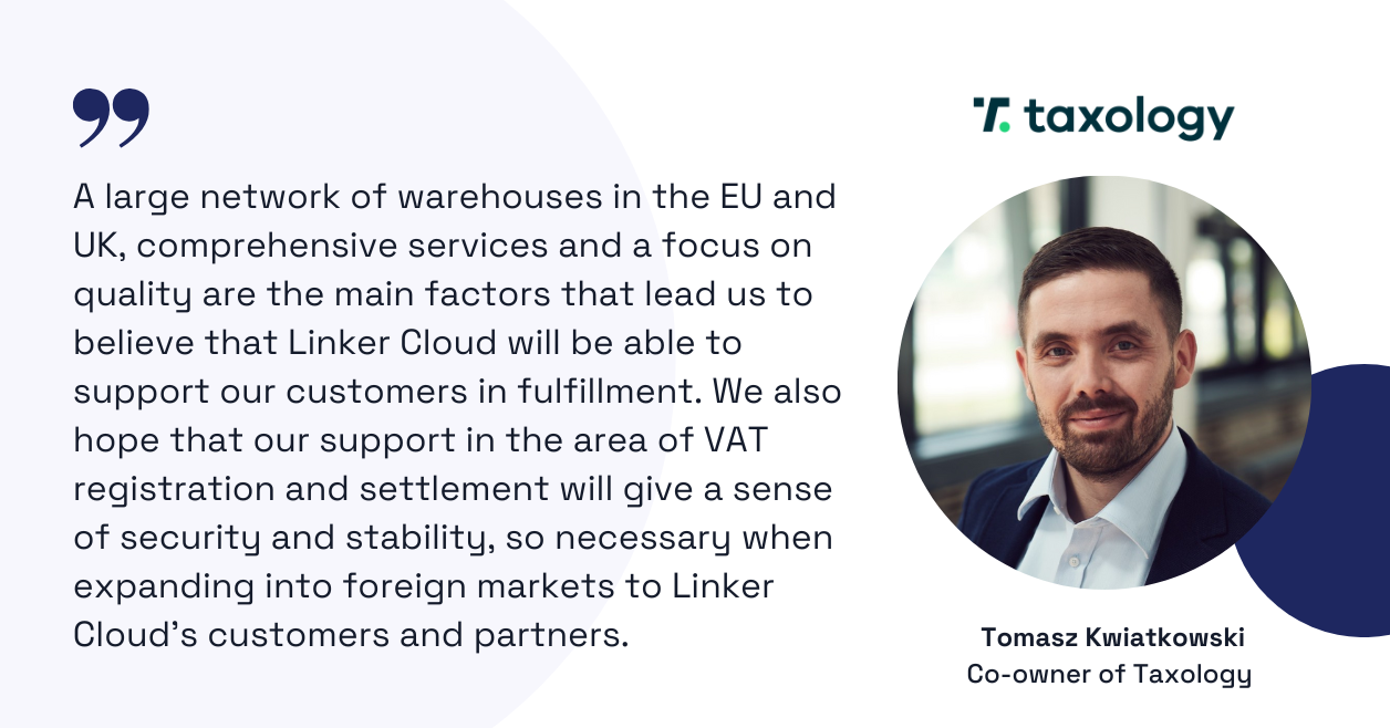Linker Cloud Ecommerce Fulfilment platform - Taxology partnership